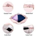 Leather Travel Bag with Shoe Pouch,Weekender Overnight Bag Waterproof PU Leather Large Carry On Bag Travel Tote Duffel Bag for Men or Women-Pink