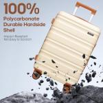 Romtour 3 Piece Luggage Set 20 Inch Carry On Suitcase with Spinner Wheels, PC Hard Shell TSA Lock, Expandable & Fully Lined Interior, Airline Approved