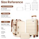 Romtour 3 Piece Luggage Set 20 Inch Carry On Suitcase with Spinner Wheels, PC Hard Shell TSA Lock, Expandable & Fully Lined Interior, Airline Approved