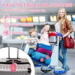 Initial Luggage Tags for Suitcases, Cute Embroidered Letter Luggage Bag Suitcase Identifier Name Baggage Tag, PU Leather Travel Luggage Tags, Bag Tags for Men Women Kids Luggage Handbags(Rosered A)