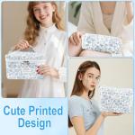 URSKYTOUS 3Pcs Makeup Bag Quilted Cosmetic Bag Set Bow Travel Large Makeup Pouch for Women Cute Portable Cotton Toiletry Bag Skincare Organizer Coquette Vintage Travel Essential