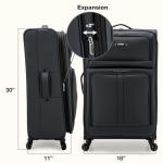 U.S. Traveler Anzio Softside Expandable Spinner Luggage, Dark Grey, Checked-Large 30-Inch