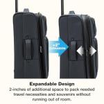 U.S. Traveler Anzio Softside Expandable Spinner Luggage, Dark Grey, Checked-Large 30-Inch