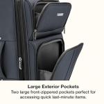 U.S. Traveler Anzio Softside Expandable Spinner Luggage, Dark Grey, Checked-Large 30-Inch