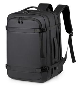 ORILOOSEN Expandable travel backpack Men Women,Airline Approved Carry On Luggage,Business commuting backpack, water-resistant (Black)