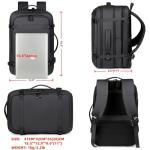 ORILOOSEN Expandable travel backpack Men Women,Airline Approved Carry On Luggage,Business commuting backpack, water-resistant (Black)