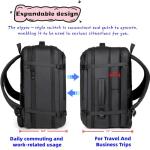 ORILOOSEN Expandable travel backpack Men Women,Airline Approved Carry On Luggage,Business commuting backpack, water-resistant (Black)