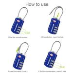 GIVERARE 2 Pack TSA Approved Luggage Locks, Combination Travel Cable Lock, Re-settable 3-Digit Padlocks with Alloy Body, Keyless TSA Padlock for Gym Locker, Golf Bag Case-Blue