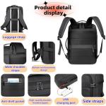 ORILOOSEN Expandable travel backpack Men Women,Airline Approved Carry On Luggage,Business commuting backpack, water-resistant (Black)