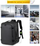 ORILOOSEN Expandable travel backpack Men Women,Airline Approved Carry On Luggage,Business commuting backpack, water-resistant (Black)