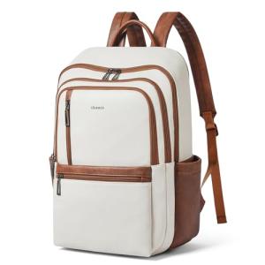 Shrrie Leather 17 inch Laptop Backpack for Women, Large Travel Backpack Purse for Casual Daypack College Work Bag