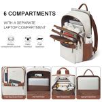 Shrrie Leather 17 inch Laptop Backpack for Women, Large Travel Backpack Purse for Casual Daypack College Work Bag