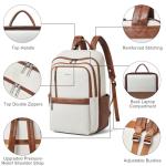 Shrrie Leather 17 inch Laptop Backpack for Women, Large Travel Backpack Purse for Casual Daypack College Work Bag