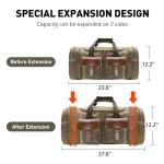 Wildroad Waxed Canvas Duffle Bag - 60L Waterproof Genuine Leather Weekender Overnight Travel Hand Bag