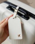 toTravelGear Luggage Tags for Suitcases, PU Leather Travel Tags for Luggage.(Cream)