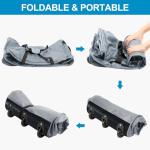 Finnhomy 120L Foldable Rolling Duffel Bag with 3 Wheels, Light Weight Travel Duffel bag with Large Loading Capacity, 32 inch Rolling Duffel bag with Shoulder Strap for Travel Camping Sports, Grey