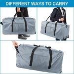 Finnhomy 120L Foldable Rolling Duffel Bag with 3 Wheels, Light Weight Travel Duffel bag with Large Loading Capacity, 32 inch Rolling Duffel bag with Shoulder Strap for Travel Camping Sports, Grey