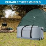 Finnhomy 120L Foldable Rolling Duffel Bag with 3 Wheels, Light Weight Travel Duffel bag with Large Loading Capacity, 32 inch Rolling Duffel bag with Shoulder Strap for Travel Camping Sports, Grey