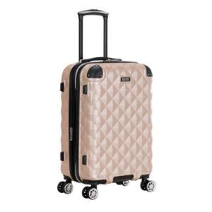 Kenneth Cole REACTION Diamond Tower Collection Lightweight Hardside Expandable 8-Wheel Spinner Travel Luggage, Rose Gold, 20-Inch Carry On