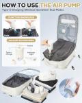 Vacuum Seal Travel Backpack with Air Pump,Compression Vacpack Waterproof Carry On Backpack for Travel Women Men with Vacuum System,Airlines Approved Daypack Laptop Space Saver Bags,MoonWhite