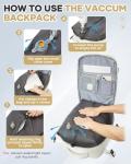 Vacuum Seal Travel Backpack with Air Pump,Compression Vacpack Waterproof Carry On Backpack for Travel Women Men with Vacuum System,Airlines Approved Daypack Laptop Space Saver Bags,MoonWhite