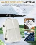 Vacuum Seal Travel Backpack with Air Pump,Compression Vacpack Waterproof Carry On Backpack for Travel Women Men with Vacuum System,Airlines Approved Daypack Laptop Space Saver Bags,MoonWhite