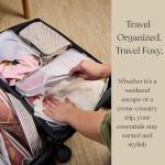 Foxy Traveler 9 Set Packing Cubes - Suitcase Organizer, Cute Packing Cubes, Travel Bags Organizer for Luggage with Hanging Toiletry and Shoe Bag, Travel Essentials for Women, Men and Kids -Stripe