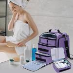 BAFASO Large Travel Toiletry Bag with 4 Removable Pouches, Multifunctional Makeup Bag Hair Bag for Toiletry and Makeup Supplies, Purple