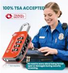 ANVIL TSA Approved Luggage Lock - 4 Digit Combination, 10,000 Combinations, Easy-Read Password Window, Travel Lock for Suitcases, Backpacks, Gym & Student Lockers, Baggage (Orange 2 Pack)
