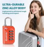 ANVIL TSA Approved Luggage Lock - 4 Digit Combination, 10,000 Combinations, Easy-Read Password Window, Travel Lock for Suitcases, Backpacks, Gym & Student Lockers, Baggage (Orange 2 Pack)