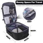 MOZETO TSA Approved Carry On Backpack, Extra Large Tactical Travel Backpack for Men, Airplane Approved Weekender Bag, Water Resistant Lightweight Laptop Daypack for Flight, Black