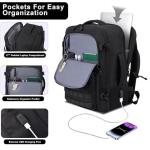 MOZETO TSA Approved Carry On Backpack, Extra Large Tactical Travel Backpack for Men, Airplane Approved Weekender Bag, Water Resistant Lightweight Laptop Daypack for Flight, Black