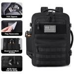 MOZETO TSA Approved Carry On Backpack, Extra Large Tactical Travel Backpack for Men, Airplane Approved Weekender Bag, Water Resistant Lightweight Laptop Daypack for Flight, Black