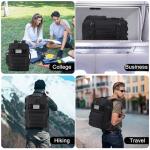 MOZETO TSA Approved Carry On Backpack, Extra Large Tactical Travel Backpack for Men, Airplane Approved Weekender Bag, Water Resistant Lightweight Laptop Daypack for Flight, Black