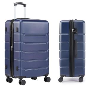 Simple Deluxe 28 Inch Expandable Hardside Carry On with Spinner Wheels & TSA Lock, ABS Hard Shell Lightweight Rolling Luggage Suitcase, Blue