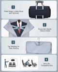 RAINSMORE 3 in 1 Garment Bags for Travel, 45L Convertible Garment Duffle bag for Hanging Clothes, Suit Travel Bag for Business Trips with Shoulder Strap, Carry On Suit Luggage for Men Women,Blue