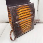 Genuine Crocodile Leather Backpack for Men Stylish Business Laptop Bag Large Capacity Travel Backpack