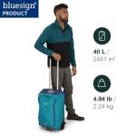 Osprey Daylite 40L Wheeled Carry On Collapsible Travel Duffel Bag, Lightweight Rolling Suitcase, Night Shift Blue
