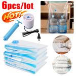 7 Sizes Reusable Vacuum Bags with Electric Pump Vacuum Compression Sealer Bag Mini Vacuum Sealer Machine for Clothes Organizer