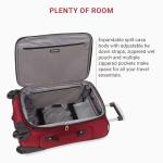 SwissGear Sion Softside Expandable Luggage – Carry-On Suitcase with 360 Degree Wheels & Retractable Handle – 21 Inch, Perfect for 1-3 Night Trips – Burgundy