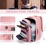 YGSNTG Travel Backpack for Women, 52L Carry On Backpack, Extra Large Expandable Travel Bag, 18.4 Inch TSA Flight Approved Luggage Personal Item Size with USB, Teacher Business Daypack, Pink