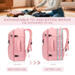 YGSNTG Travel Backpack for Women, 52L Carry On Backpack, Extra Large Expandable Travel Bag, 18.4 Inch TSA Flight Approved Luggage Personal Item Size with USB, Teacher Business Daypack, Pink
