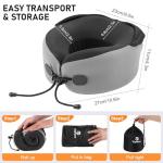 Vzpeun Neck Pillow for Travel - Hooded Memory Foam Plane Pillow for Airplane, Office, Cars Sleeping, Road Trip, Long Flights, Portable Plane Accessories, Includes Eye Mask & Earplugs Pink