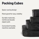 Amazon Essentials 4-Piece Packing Cubes Travel Accessories Set, Luggage Organizer with Double Zipper, Mesh Top, 100% Polyester, Small/Medium/Large/Slim, Black (Previously Amazon Basics)
