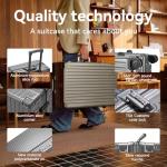 ROAMING Zipperless Luggage 28 Inch with Aluminum Frame, Checked-Large Lightweight 3-Layer PC Hard Shell Suitcase with Spinner Wheels, Metal Travel Luggage with Three TSA Locks, gray