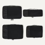 Amazon Essentials 4-Piece Packing Cubes Travel Accessories Set, Luggage Organizer with Double Zipper, Mesh Top, 100% Polyester, Small/Medium/Large/Slim, Black (Previously Amazon Basics)