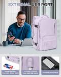 Vacuum Travel Backpack with Pump for Women, Personal Item Carry on Backpacks Flight Approved 18x14x8 inches for Men,Laptop Waterproof Work Compression bags Casual Daypack. (Purple)