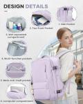Vacuum Travel Backpack with Pump for Women, Personal Item Carry on Backpacks Flight Approved 18x14x8 inches for Men,Laptop Waterproof Work Compression bags Casual Daypack. (Purple)