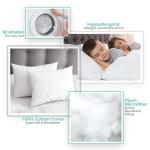 Nestl 2 Pack Toddler Pillow for Sleeping 13 x 18, Small Kids Pillow for Travel, Car, School, Nap, & Toddler Bed, Machine Washable Soft Cotton Child 2 Year Old and Up - White