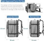 Gieury 60L Backpack, Extra Large Travel Backpack for Men & Women, Expandable Big Capacity For Airplanes, Travel Gifts for Men Women, Fits 18.4 Inch Laptop, Luggage Suitcase Daypack Bag, Grey